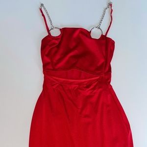 Red party mini dress